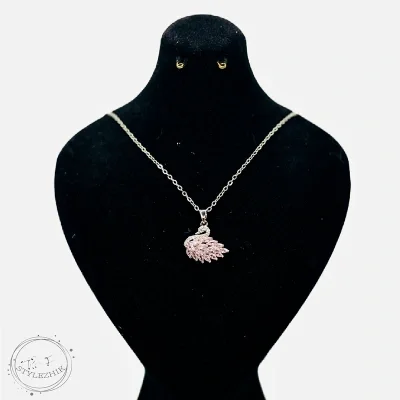 گردنبدن قو جواهری سواروسکی نگین صورتی