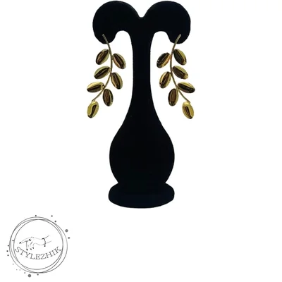 گوشواره برگ آبکاری نقره و طلا