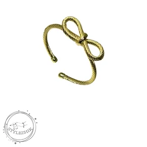 دستبند پاپیون فری سایز ابکاری طلا و نقره